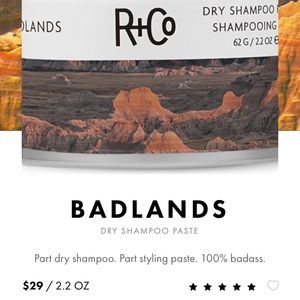New R+co Badlands dry shampoo styling paste